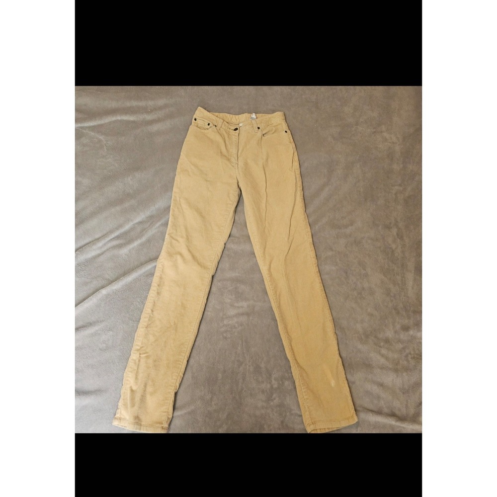 Vtg Newport News Academia Preppy‎ Gold Corduroy Long Bootcut Pockets 6Tall